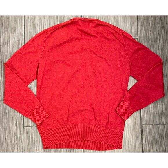 Martin + Osa Mens Cotton/Wool Red V-neck Sweater Size Large Knit RN118188 - Picture 3 of 5